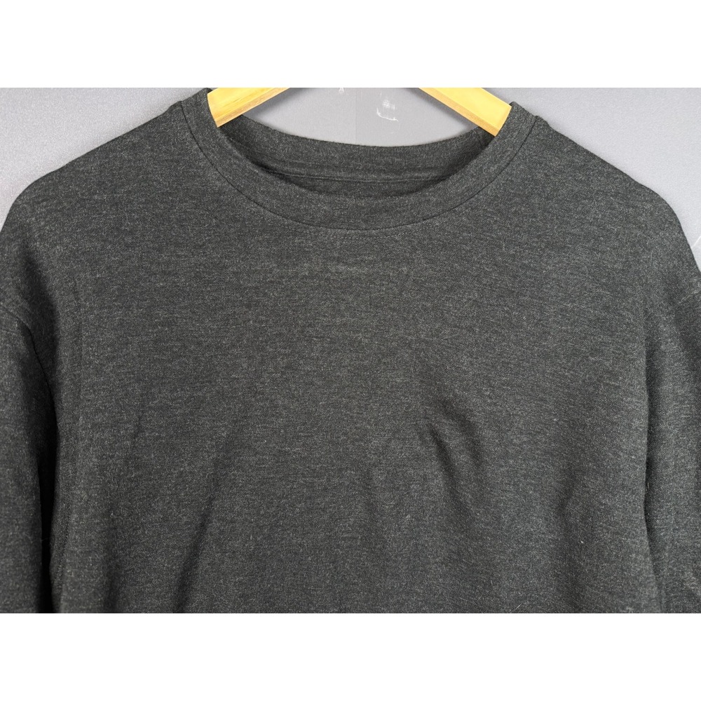 Mizzen + Main Mens Large Performance Long Sleeve Shirt Charcoal Gray Heather